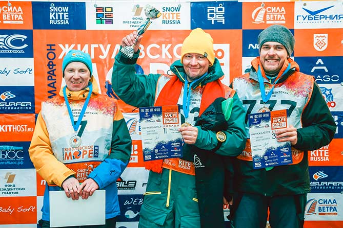 победители марафона по сноукайтингу 2018