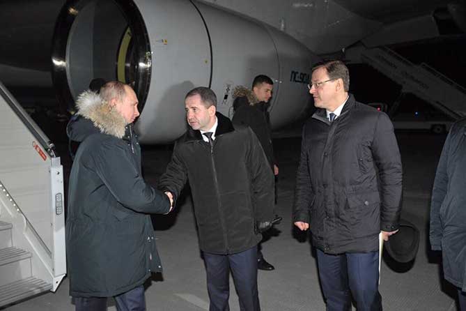 Президент РФ прибыл в аэропорт Курумоч