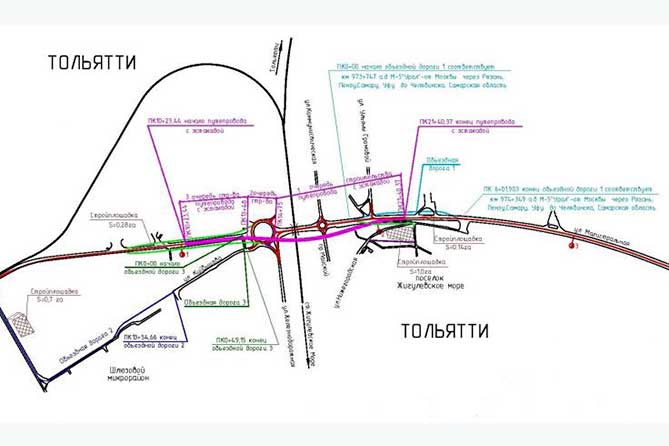 Схема движения на М-5 в Тольятти: Изменение с 16 апреля 2018 года