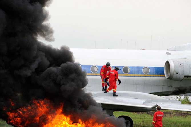 В Курумоче тушили “потерпевший крушение” борт самолета: Учения в аэропорту